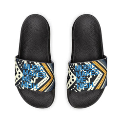 MMMH Unisex Sandals: Black Abstract | Blue