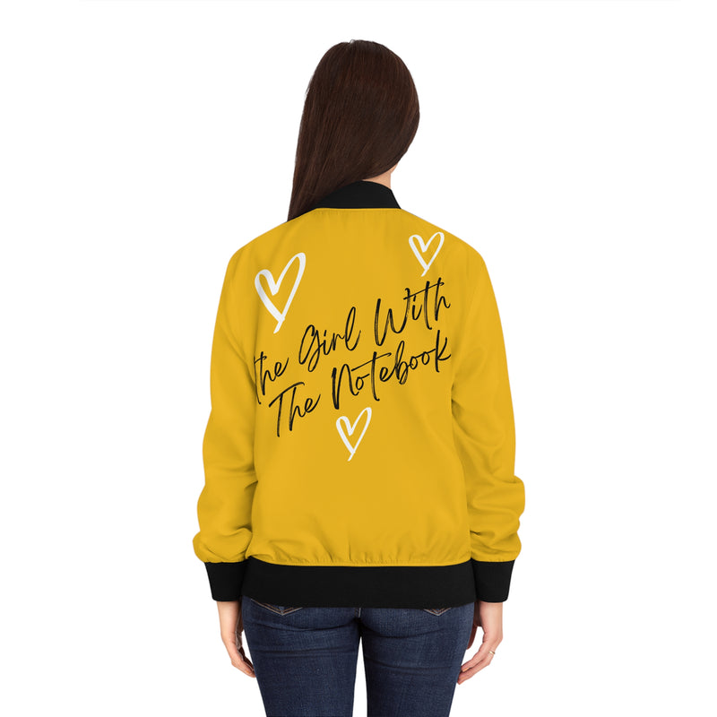 TGWTN Women's Bomber Jacket: White/Black | Yellow