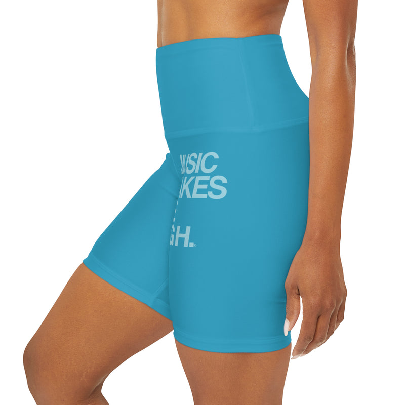 MMMH Yoga Shorts: Turquoise | Light Turquoise