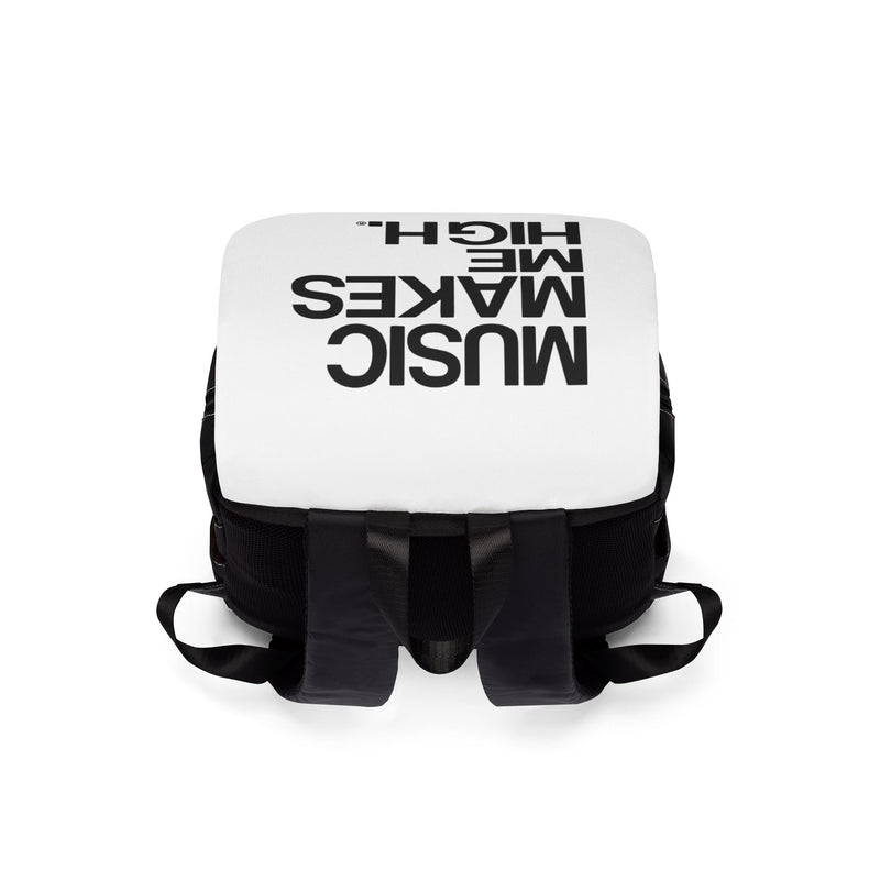 MMMH Backpack: White | Black Lettering