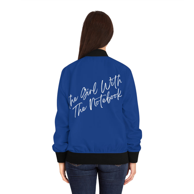 TGWTN Women's Bomber Jacket: White | Dark Blue