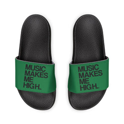 MMMH Unisex Slides: Dark Green/Black | Black