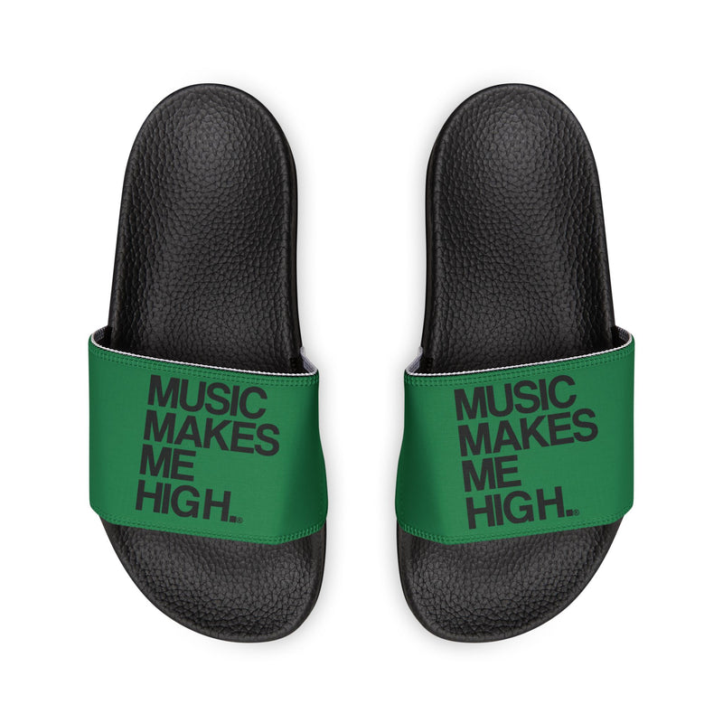 MMMH Unisex Slides: Dark Green/Black | Black