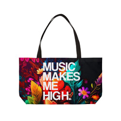 MMMH Weekender Bag (Black Handle): Floral | White