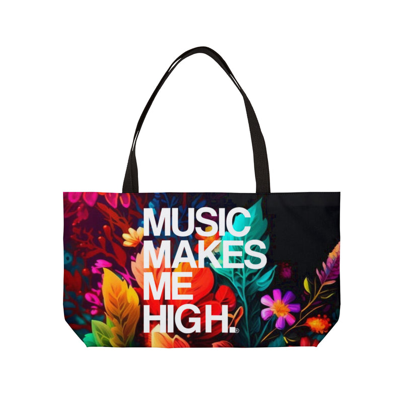 MMMH Weekender Bag (Black Handle): Floral | White