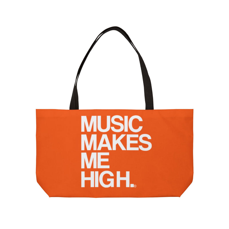 MMMH Weekender Bag (Black Handle): Orange | White