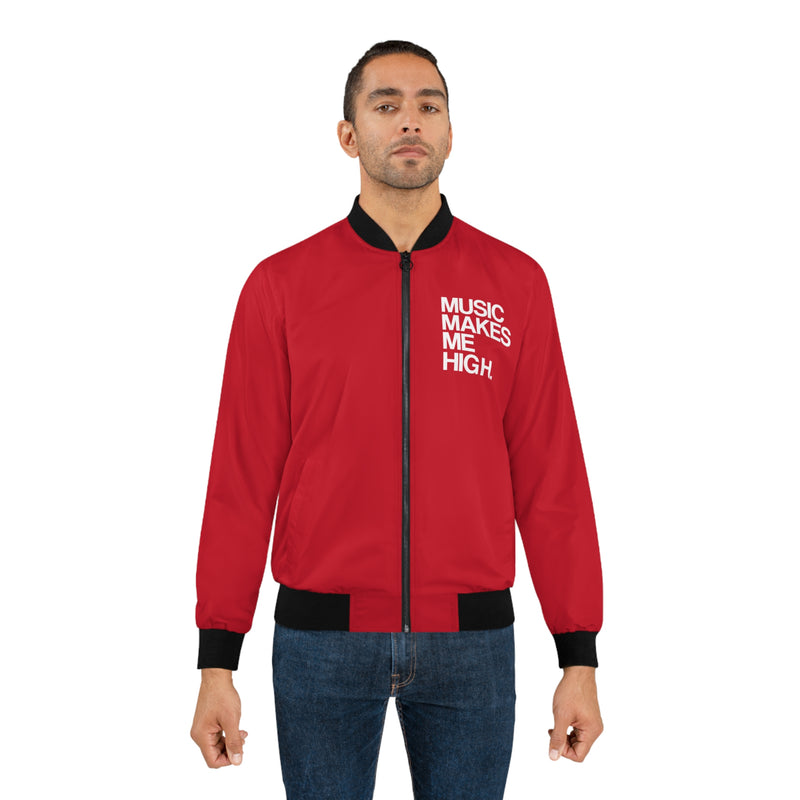 MMMH Unisex Bomber Jacket: Dark Red | White