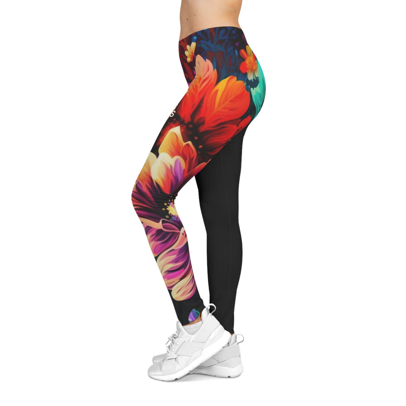 MMMH Leggings: Floral/Black | White