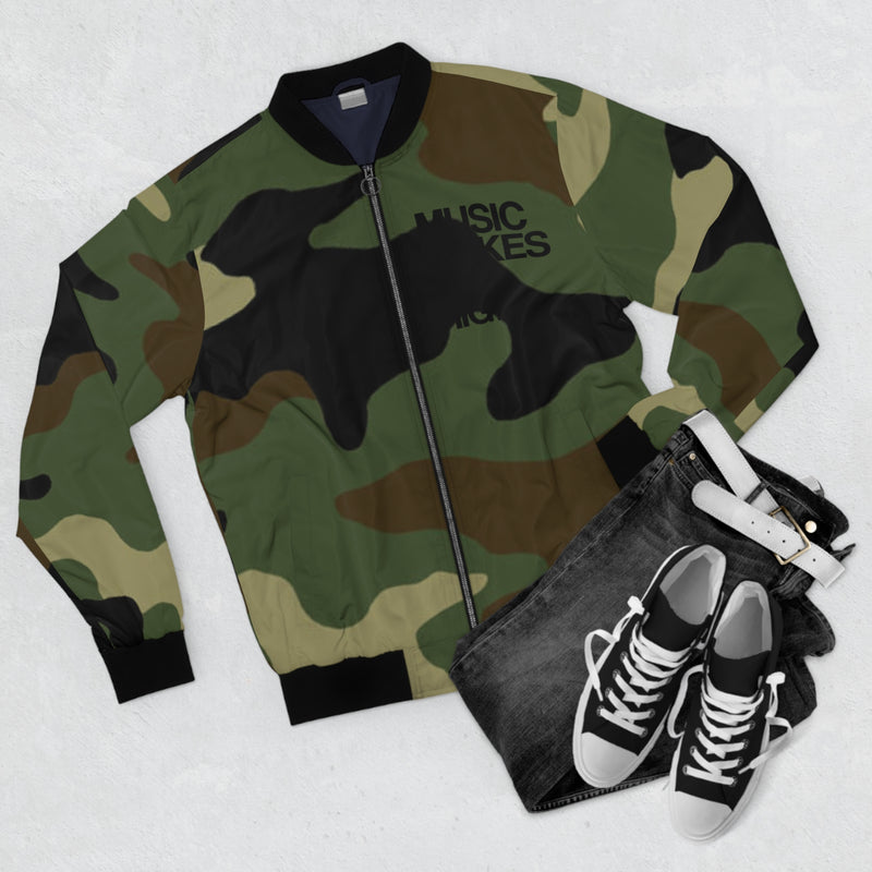 MMMH Unisex Bomber Jacket: Camo | Black