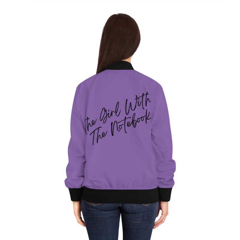 TGWTN Women's Bomber Jacket: Black | Light Purple