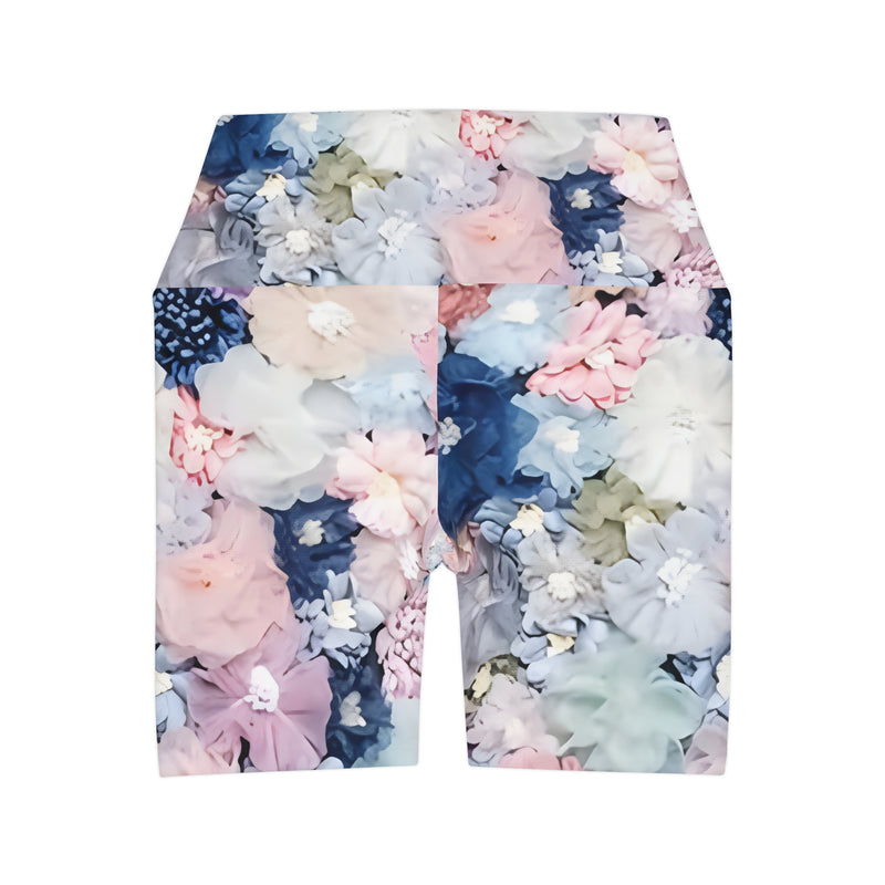 MMMH Yoga Shorts: Flowers | Light Pink