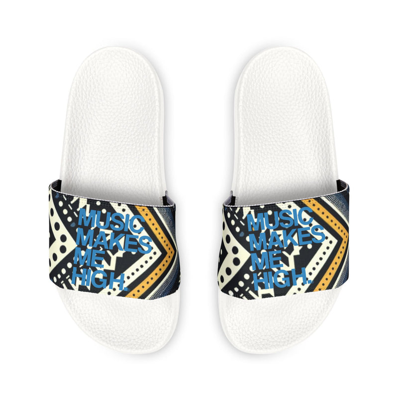 MMMH Unisex Sandals: Black Abstract/White | Blue