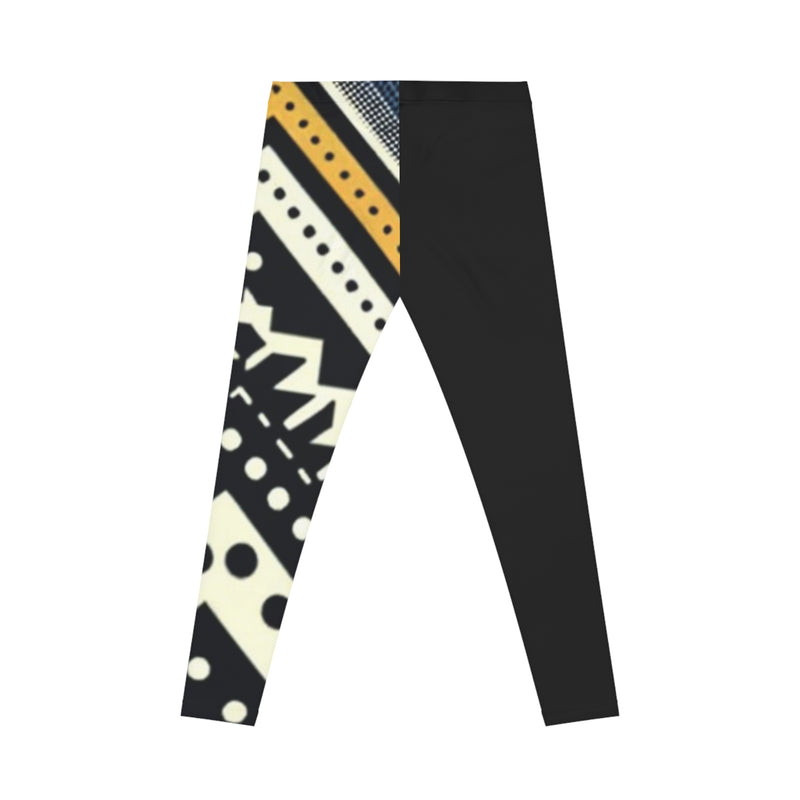 MMMH Leggings: Black Abstract/Black | Yellow