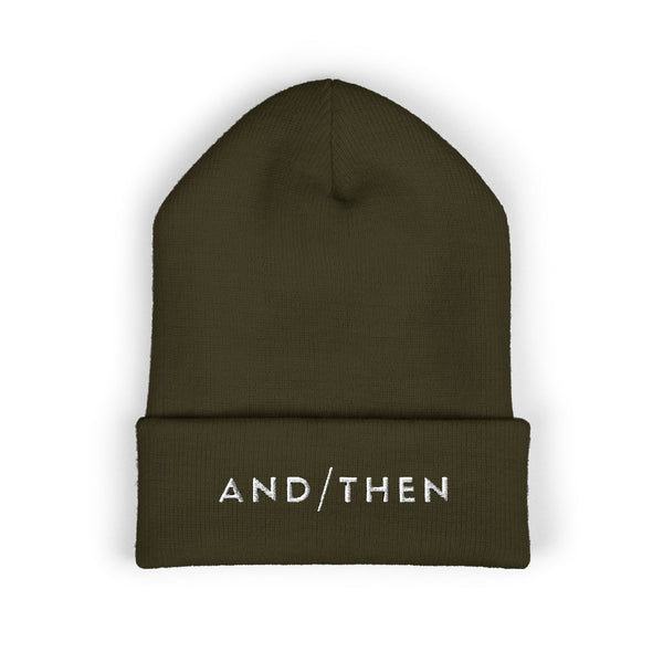 IJTT Beanie Hat: AT Slash White | Army Green