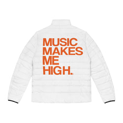 MMMH Men's Puffer Jacket: White | Orange