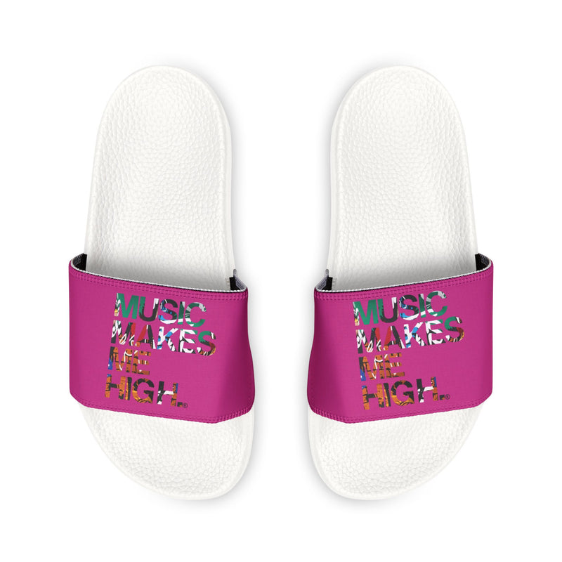 MMMH Unisex Slides: Pink/White | Graffiti