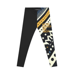 MMMH Leggings: Black Abstract/Black | Gold