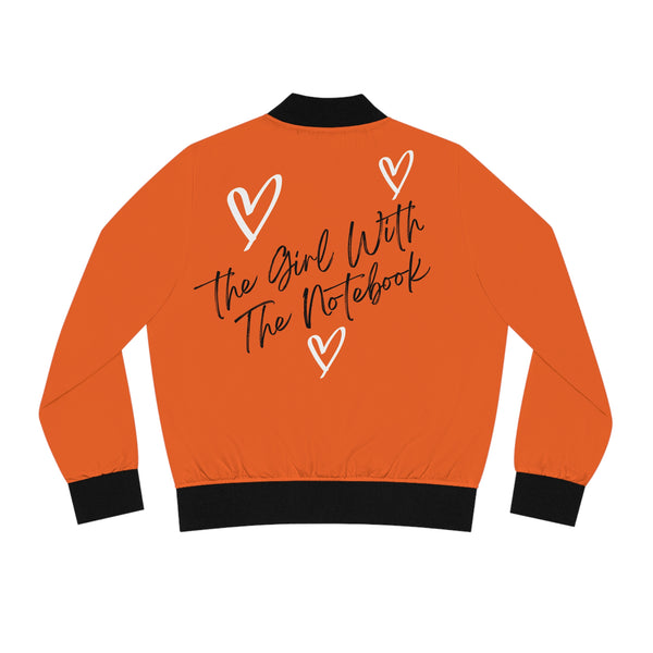 TGWTN Women's Bomber Jacket: White/Black | Orange