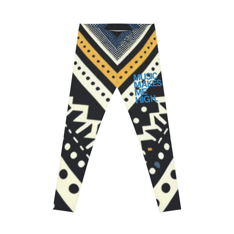 MMMH Leggings: Black Abstract | Blue