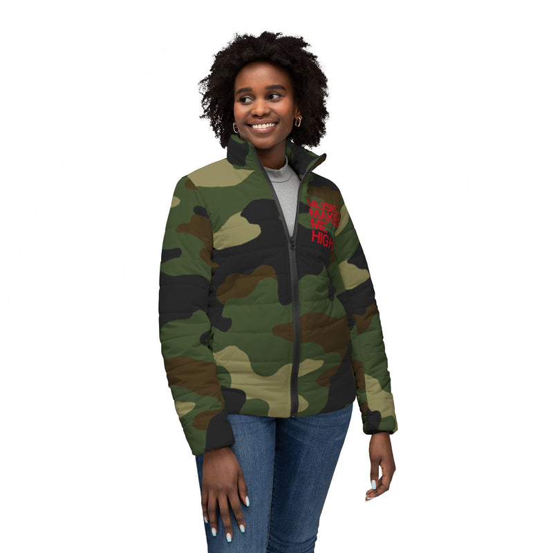 MMMH Women’s Puffer Jacket: Camo | Red