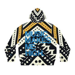 MMMH Unisex Zip Hoodie: Black Abstract | Blue