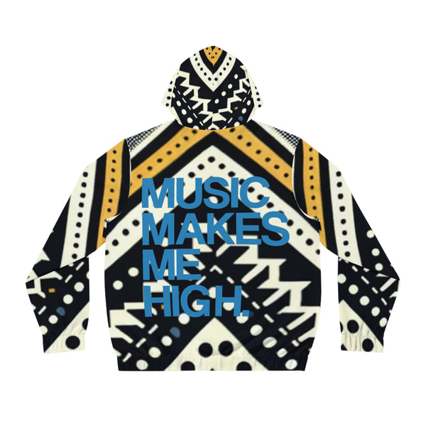 MMMH Unisex Zip Hoodie: Black Abstract | Blue