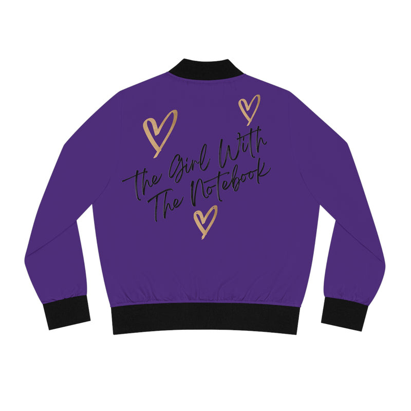 TGWTN Women's Bomber Jacket: Brown/Black | Purple