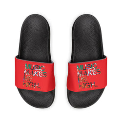 MMMH Unisex Slides: Red/Black | Graffiti