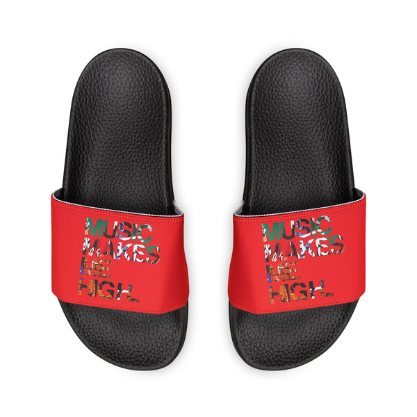 MMMH Unisex Slides: Red/Black | Graffiti