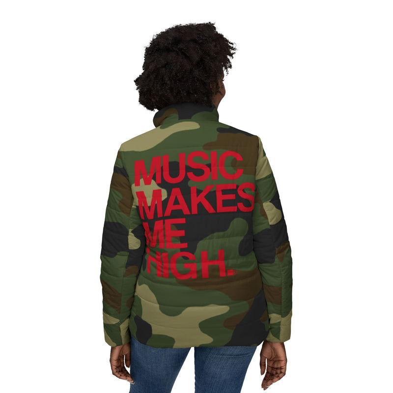 MMMH Women’s Puffer Jacket: Camo | Red