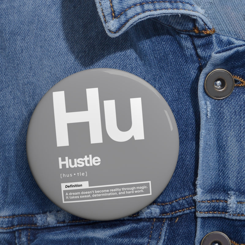 NOVL Round Pin: Hustle White | Grey