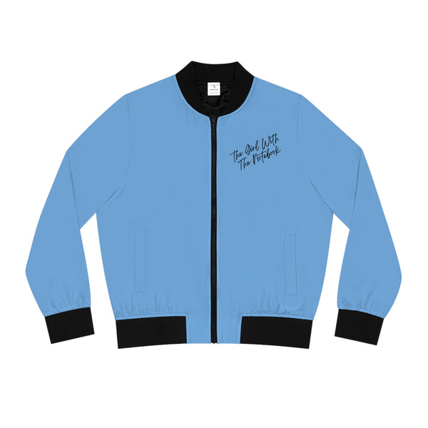 TGWTN Women's Bomber Jacket: Black | Light Blue