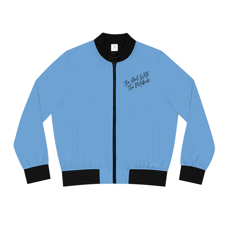 TGWTN Women's Bomber Jacket: Black | Light Blue