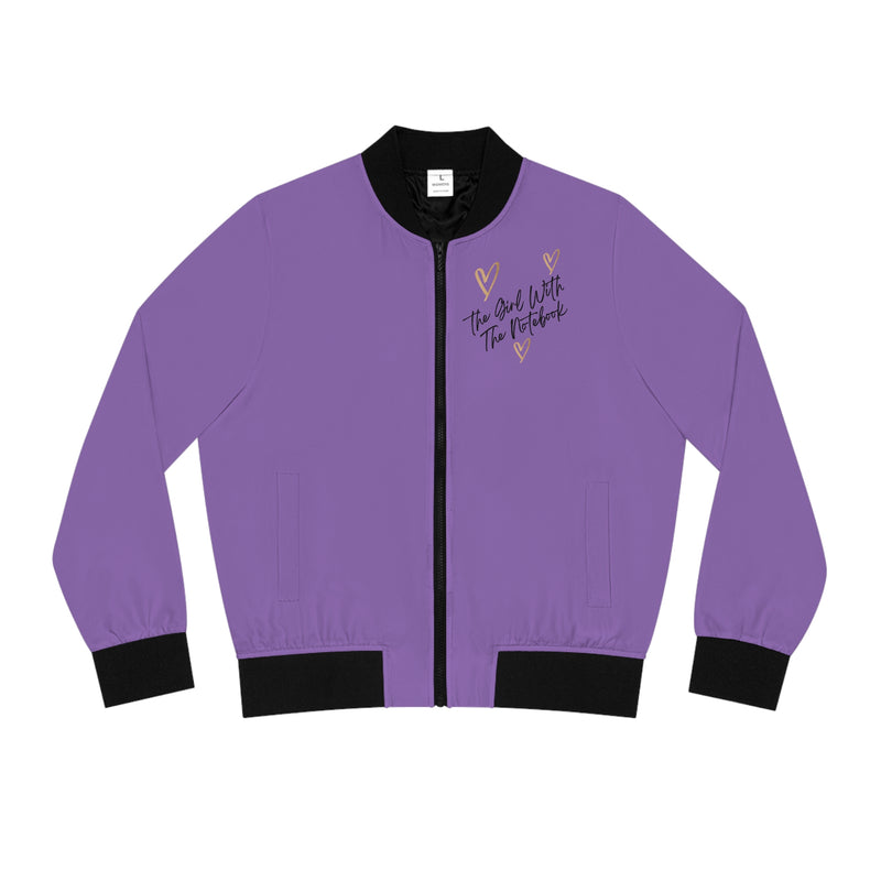 TGWTN Women's Bomber Jacket: Brown/Black | Light Purple