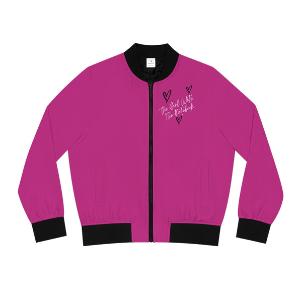 TGWTN Women's Bomber Jacket: Black/White | Pink