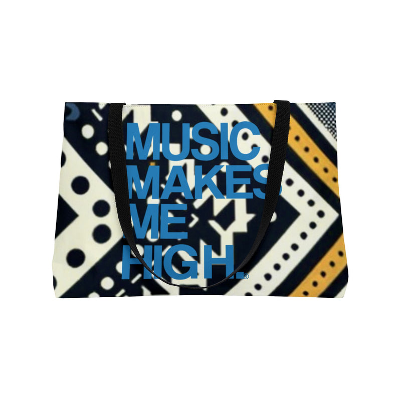 MMMH Weekender Bag (Black Handle): Black Abstract | Blue