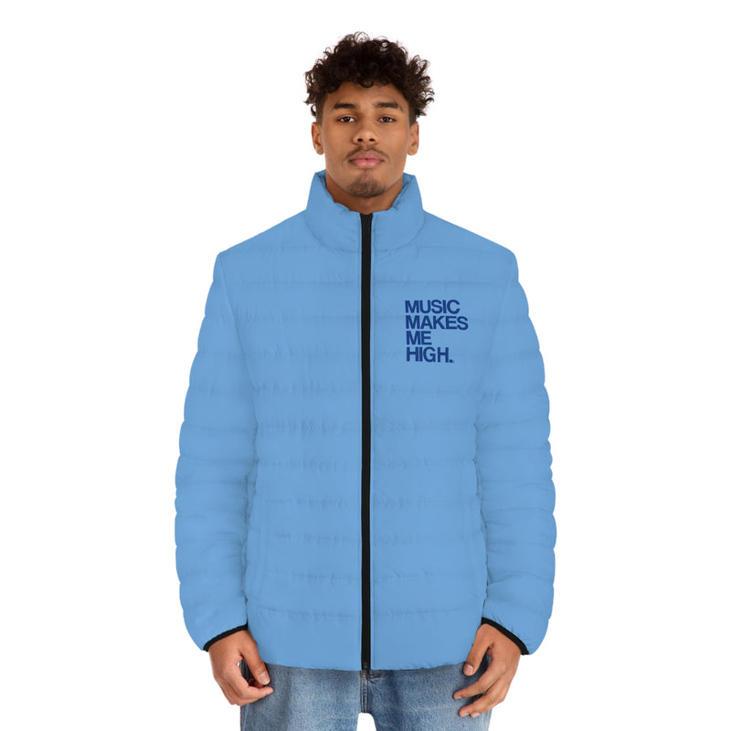 MMMH Men's Puffer Jacket: Light Blue | Dark Blue