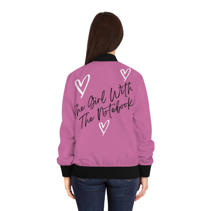 TGWTN Women's Bomber Jacket: White/Black | Light Pink