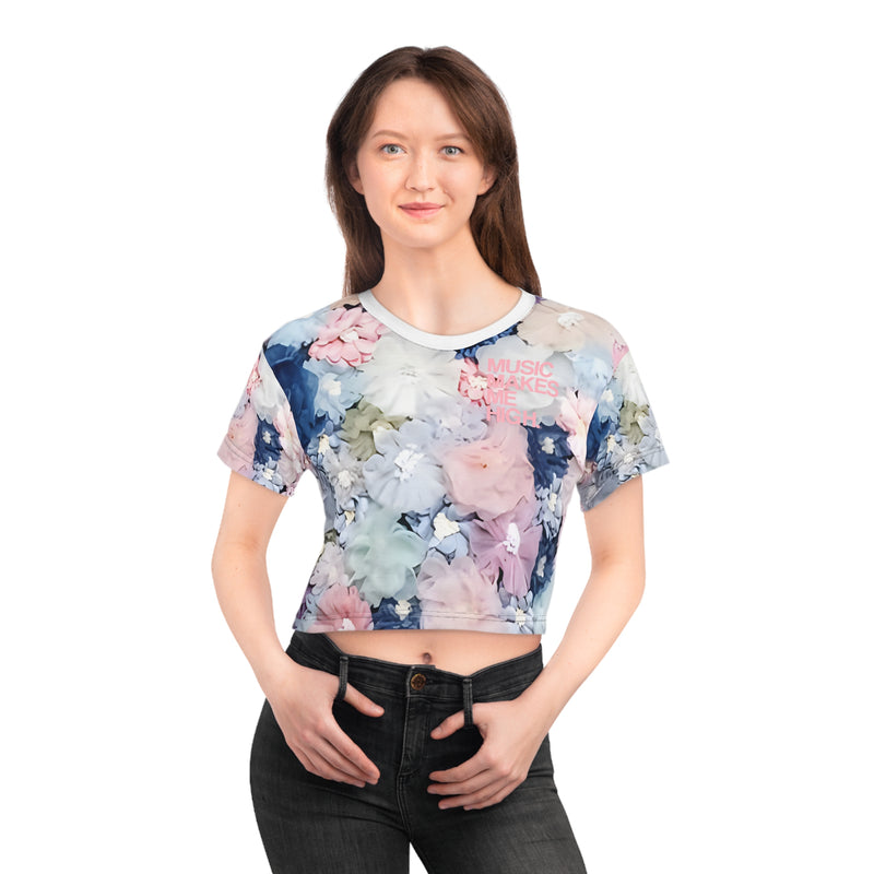 MMMH Cropped Top: Flowers | Light Pink