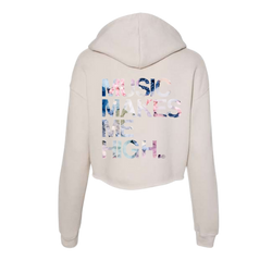 MMMH Cropped Hoodie: Heather Dust | Flowers