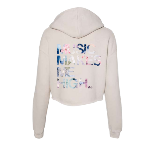 MMMH Cropped Hoodie: Heather Dust | Flowers