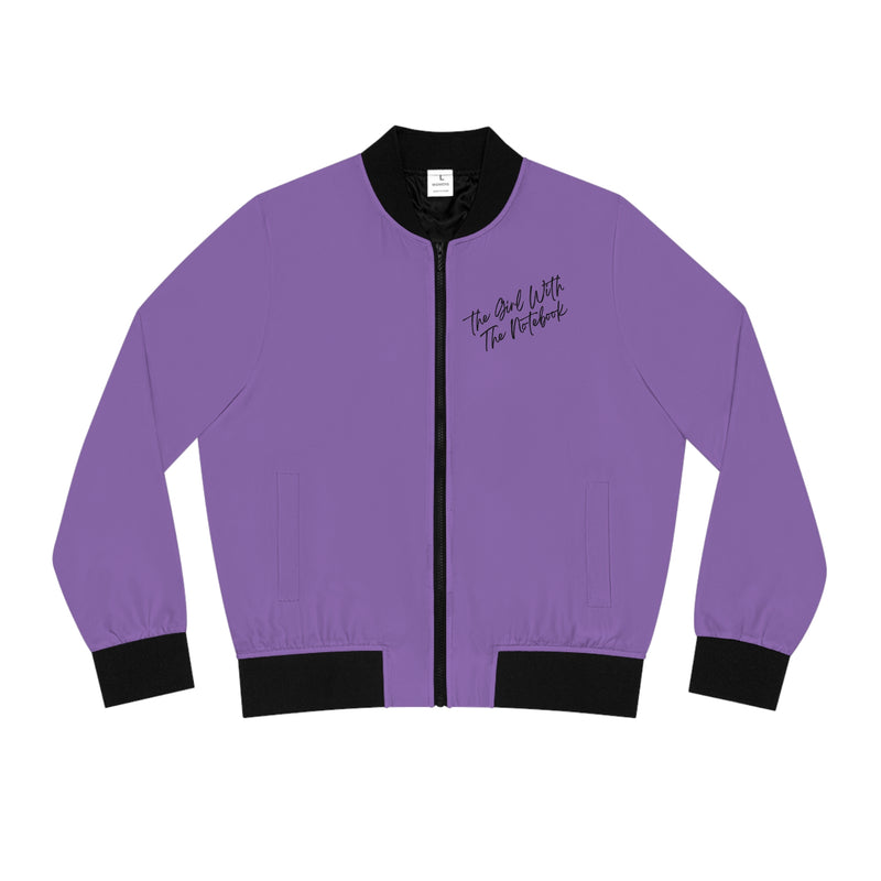 TGWTN Women's Bomber Jacket: Black | Light Purple