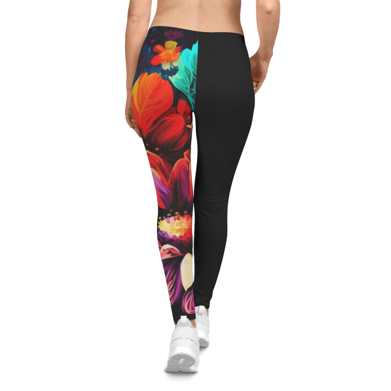 MMMH Leggings: Floral/Black | White