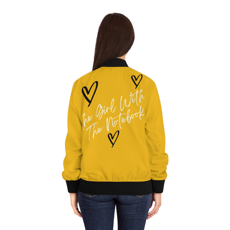 TGWTN Women's Bomber Jacket: Black/White | Yellow