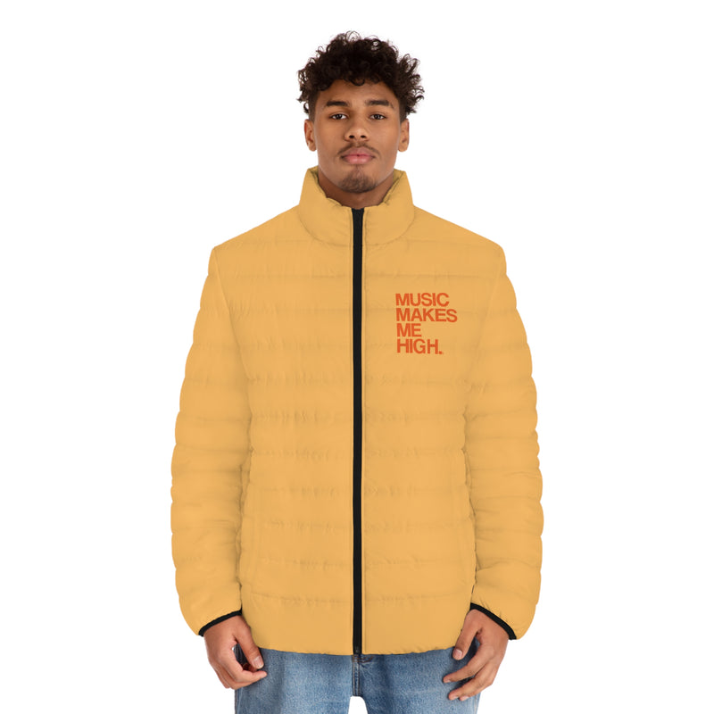 MMMH Men's Puffer Jacket: Light Orange | Orange