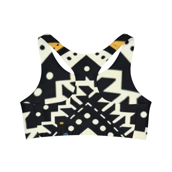 MMMH Sports Bra: Black Abstract | Yellow