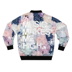 MMMH Unisex Bomber Jacket: Floral | White