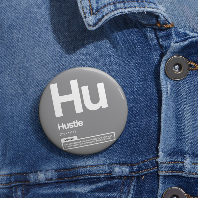 NOVL Round Pin: Hustle White | Grey