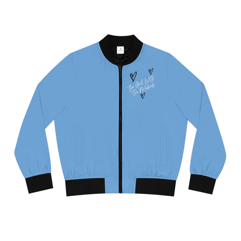 TGWTN Women's Bomber Jacket: Black/White | Light Blue