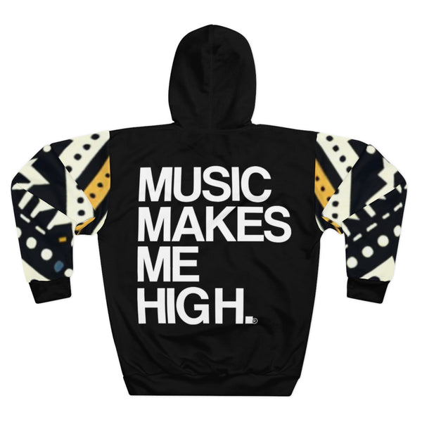 MMMH Unisex Hoodie: Black Abstract/Black | White